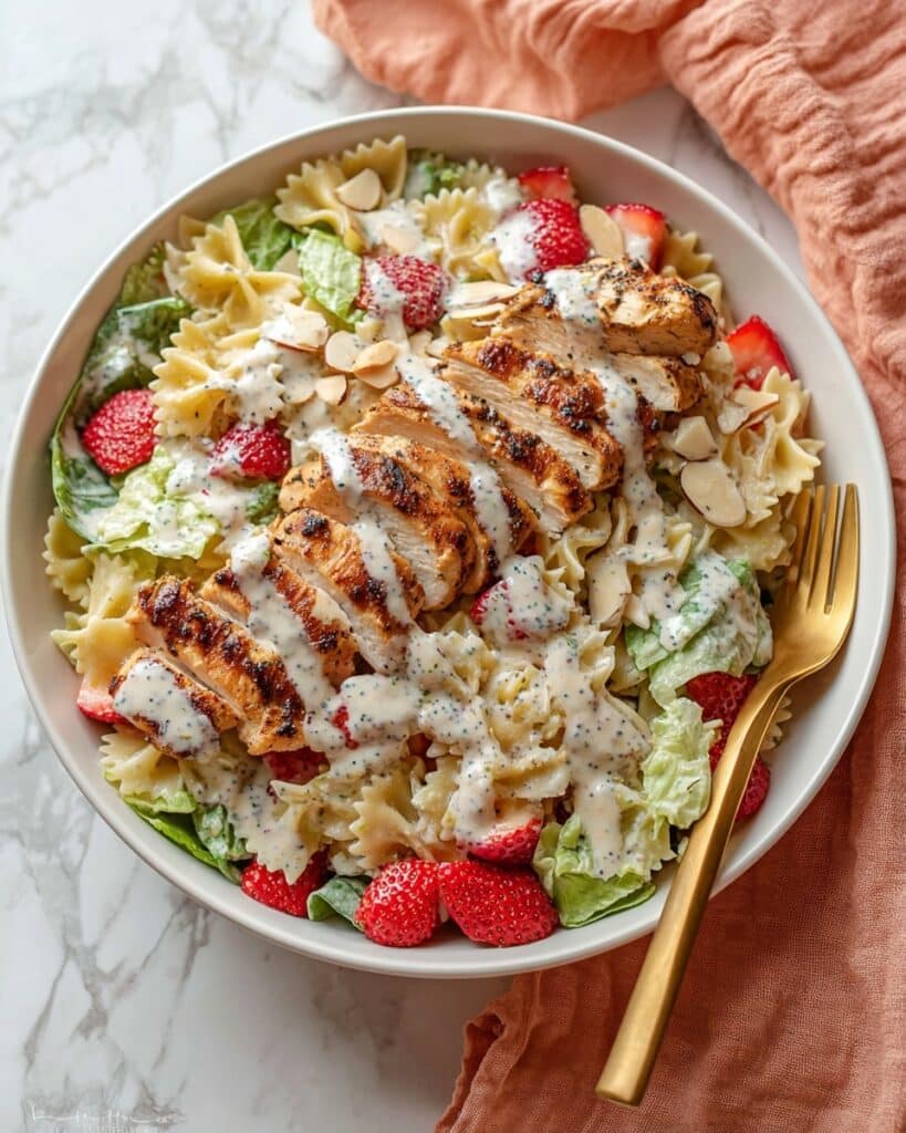 Creamy Strawberry Feta Pasta Salad Recipe
