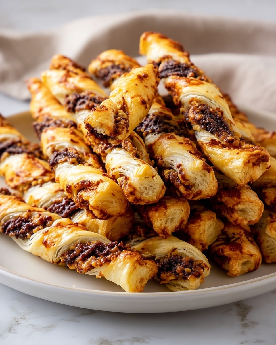 4-Ingredient Cheesy Beef Puff Pastry Twists Recipe