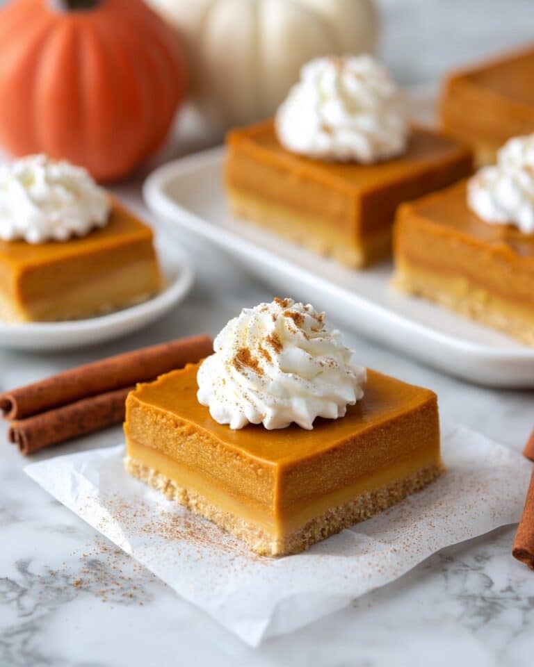 Easy Creamy Pumpkin Pie Bars with Shortbread Crust Recipe