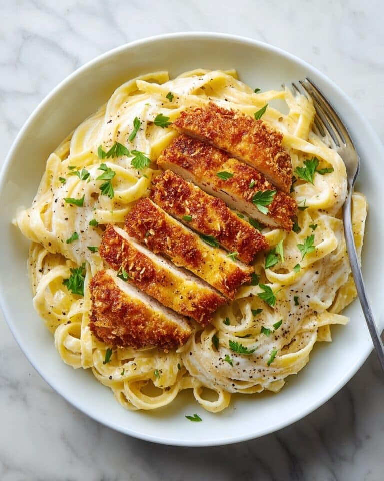 Crispy Chicken Fettuccine in Creamy Parmesan Sauce Recipe