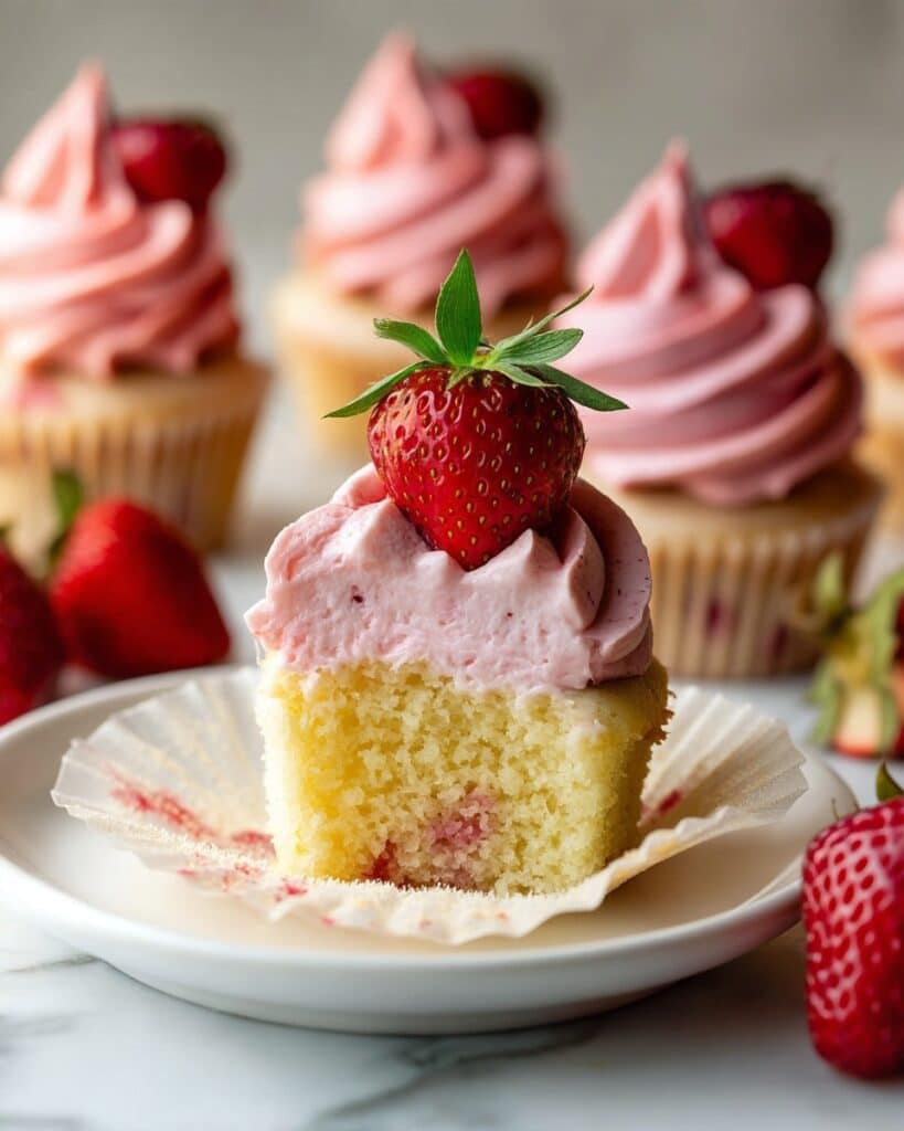 Strawberry Cupcakes with Creamy Strawberry Buttercream Recipe