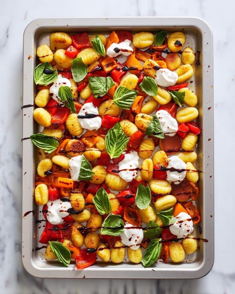 Sheet-Pan Burrata Caprese Gnocchi Recipe