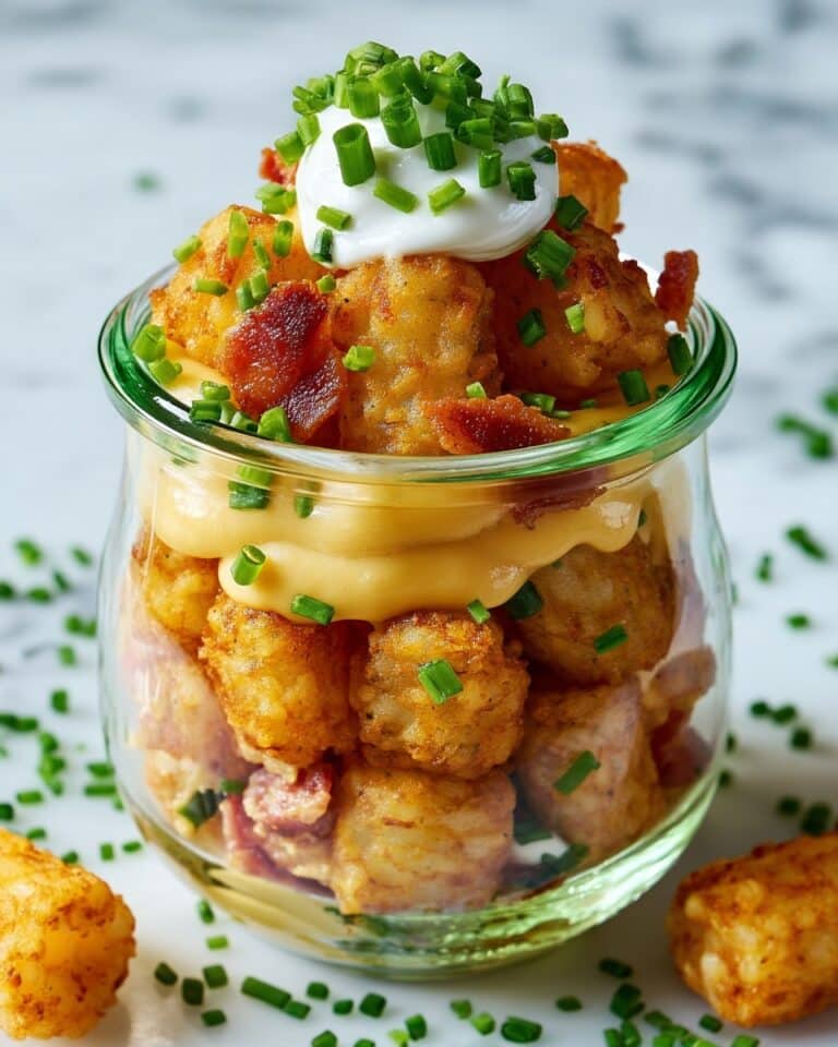 Tailgate Tots with Cheddar, Bacon, and Chive Layered Dip Recipe