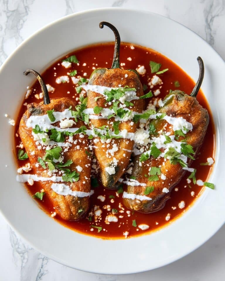 Chiles Rellenos with Cheese and Enchilada Sauce Recipe