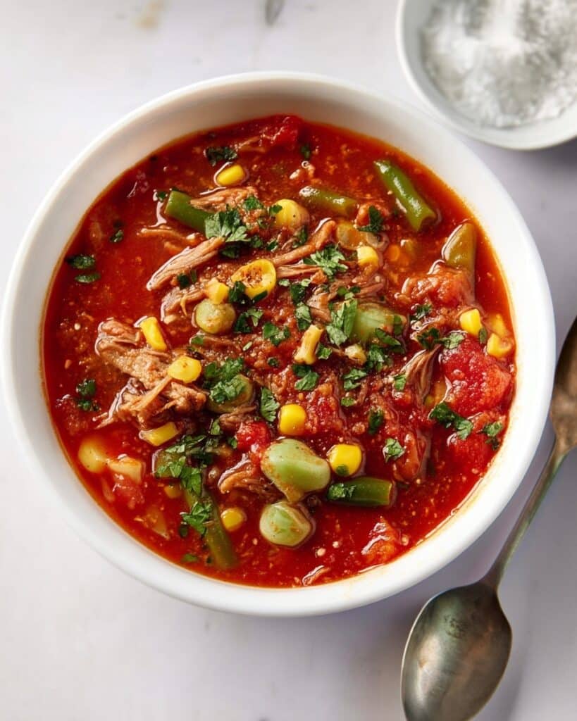 Hearty Brunswick Stew with Chicken and Pulled Pork Recipe