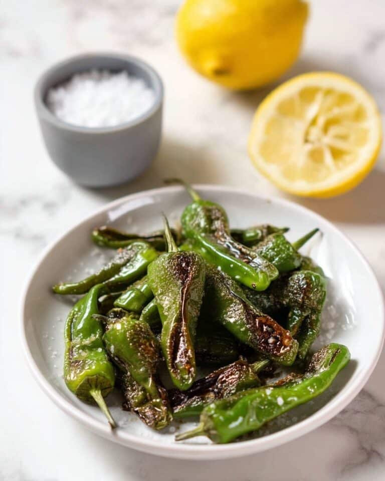 Garlic Butter Roasted Padrón Peppers with Sea Salt and Lemon Recipe