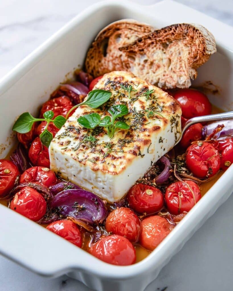 Baked Feta with Roasted Vegetables Recipe