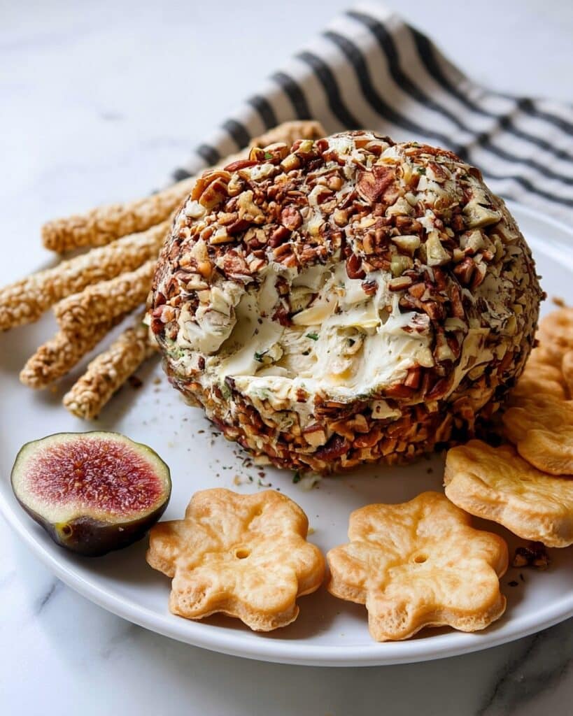 Cream Cheese Ball with Cheddar, Green Onions, and Toasted Pecans Recipe