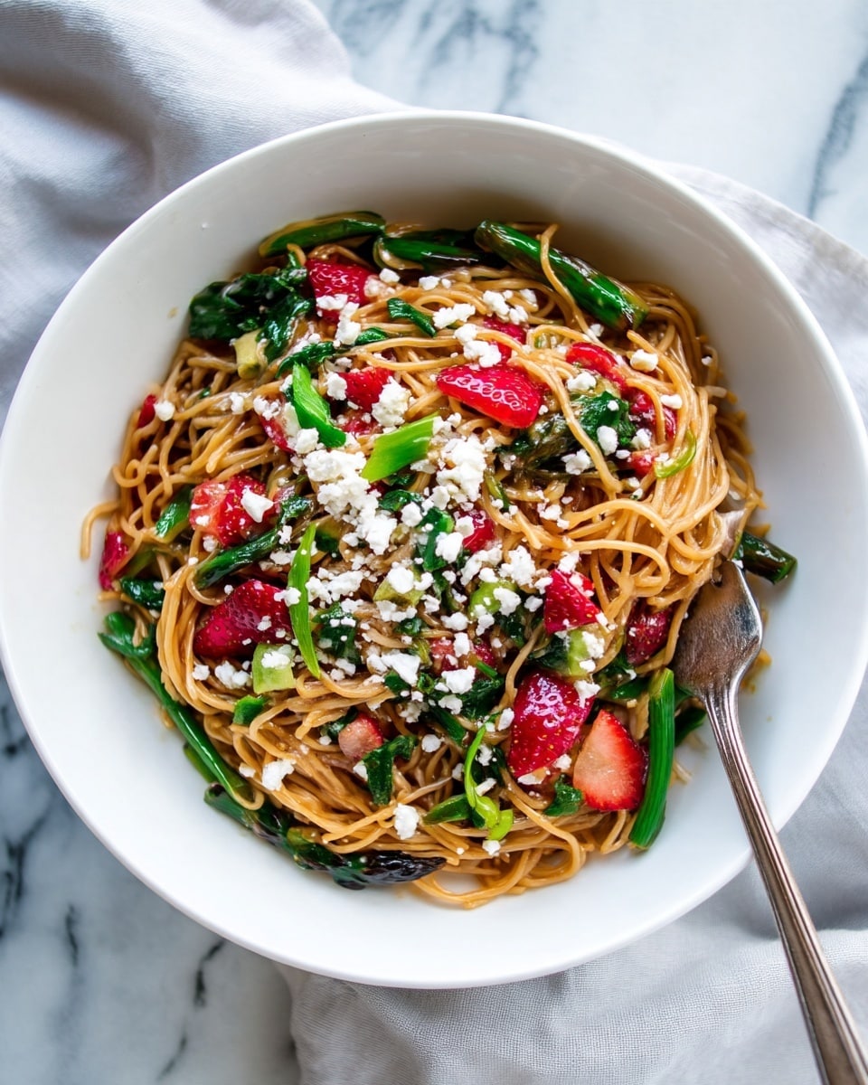 Healthy Pasta Salad with Strawberries and Balsamic Vinaigrette Recipe