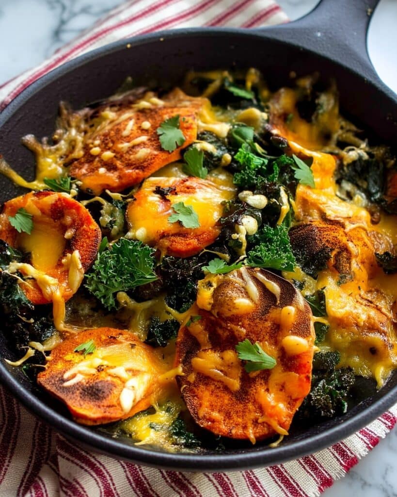 Sweet Potato Nachos With Crispy Kale and Melty Cheddar Recipe