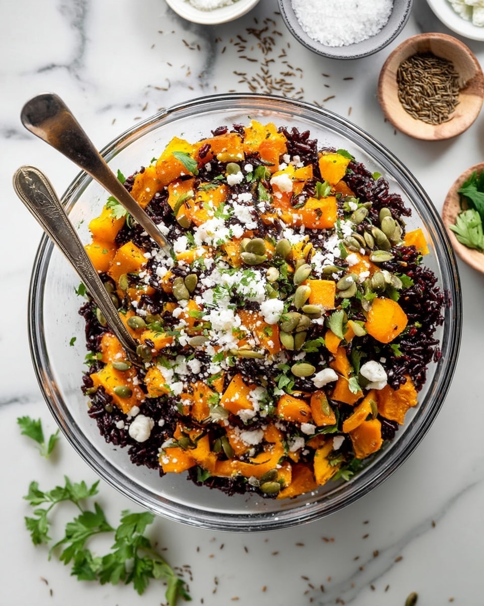 Harvest Black Rice Salad with Roasted Pumpkin and Goat Cheese Recipe