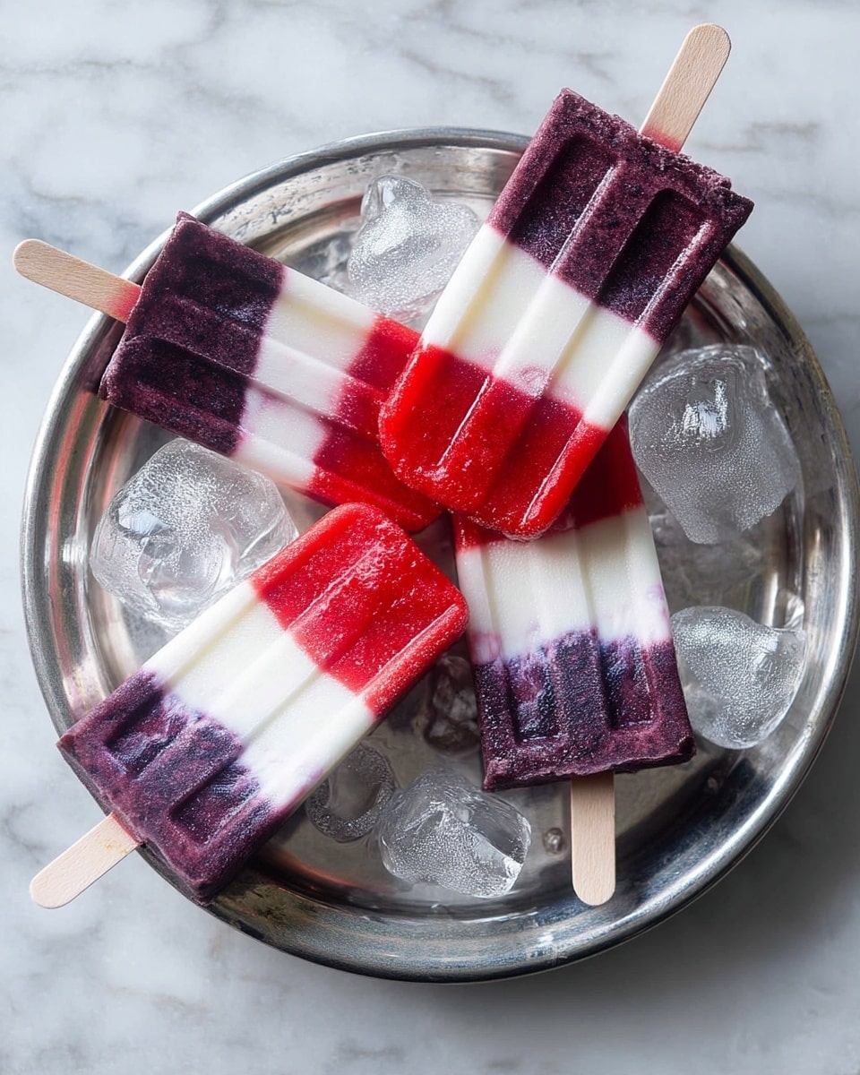 Strawberry-Coconut Blueberry Ice Pops Recipe