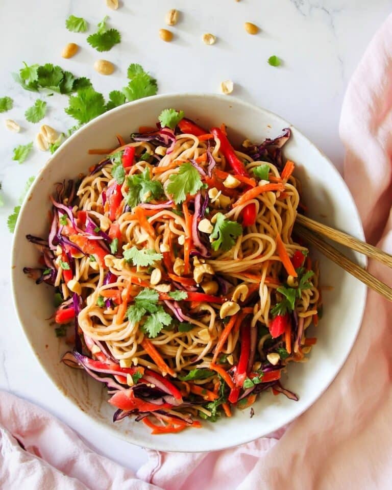Asian Noodle Salad with Peanut Dressing Recipe